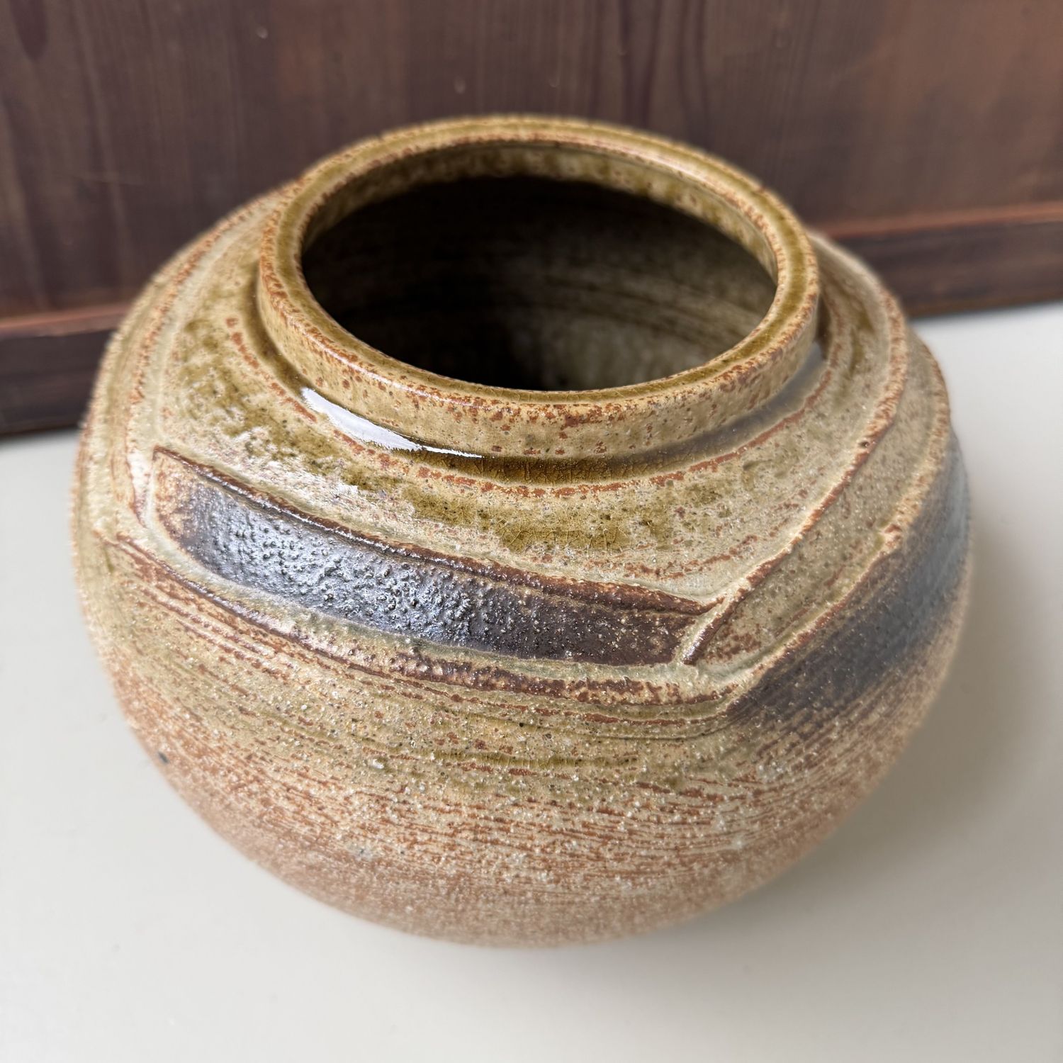 Chikuzen Koishiwara-yaki Ikebana Vase by Yanase San’emon, 1970s