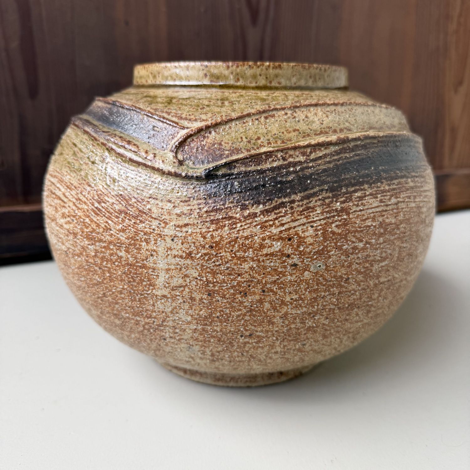 Chikuzen Koishiwara-yaki Ikebana Vase by Yanase San’emon, 1970s