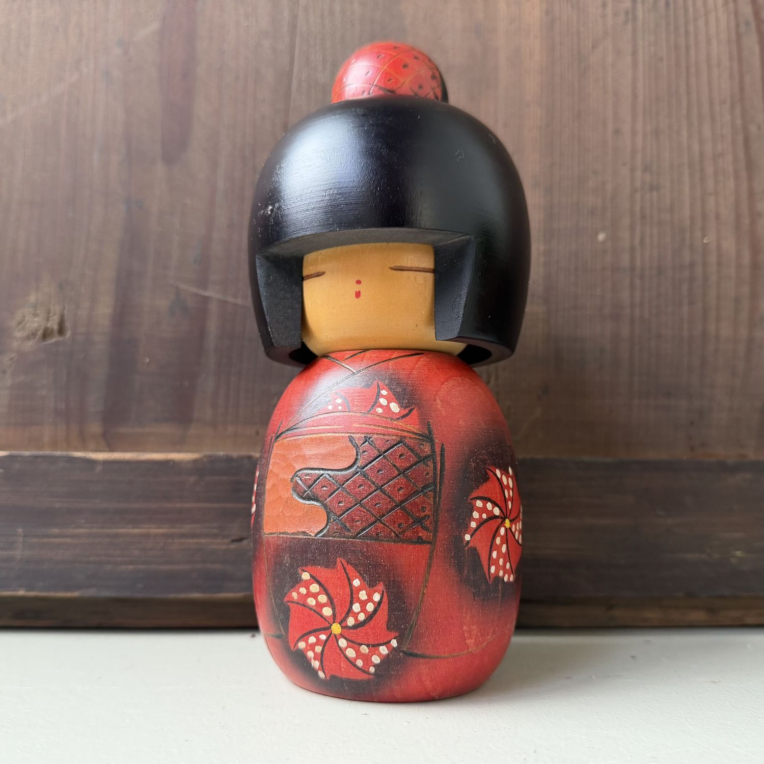 Vintage Japanse Kokeshi door Masae Fujikawa, 1970s