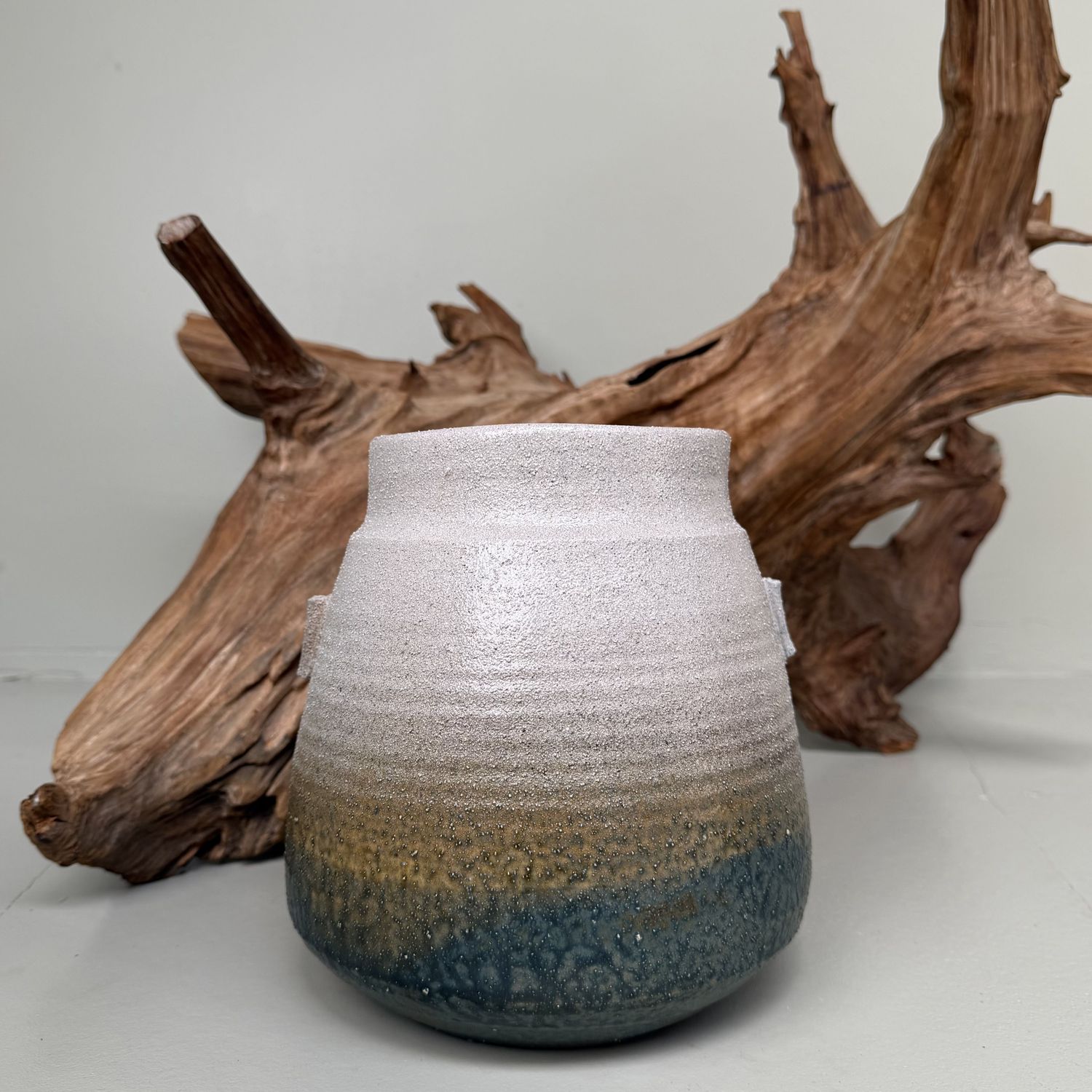 Japanese Seto-yaki Ikebana Vase by Kato Shō, 1980s