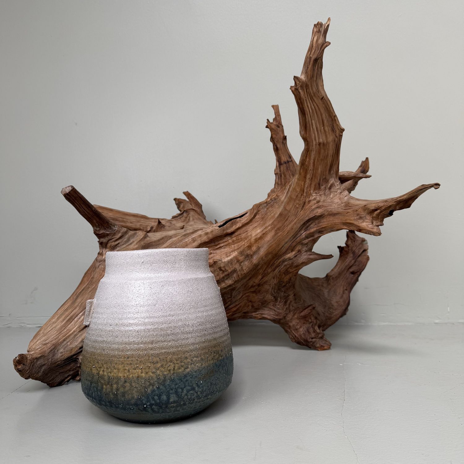 Japanese Seto-yaki Ikebana Vase by Kato Shō, 1980s