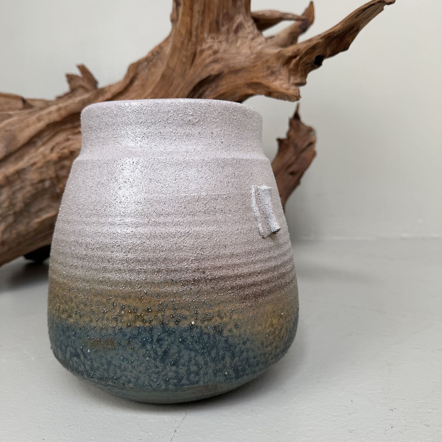 Japanese Seto-yaki Ikebana Vase by Kato Shō, 1980s
