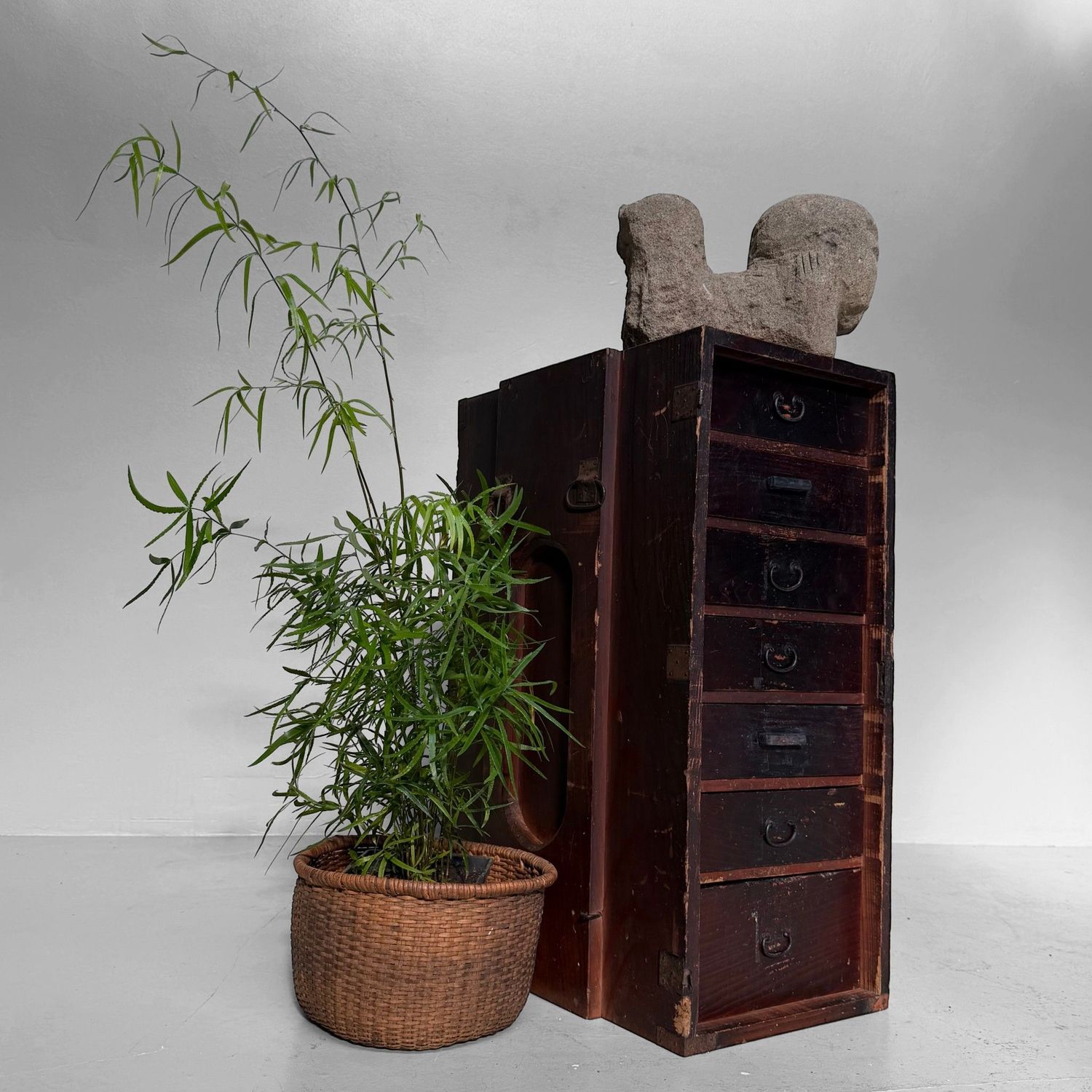 Antique Japanese Gyōshō-bako, Carrying Cabinet with Seven Drawers, 1870–1890