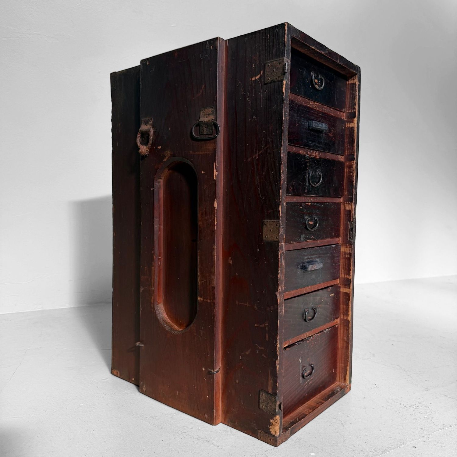 Antique Japanese Gyōshō-bako, Carrying Cabinet with Seven Drawers, 1870–1890 Antique Japanese Gyōshō-bako, Carrying Cabinet with Seven Drawers, 1870–1890