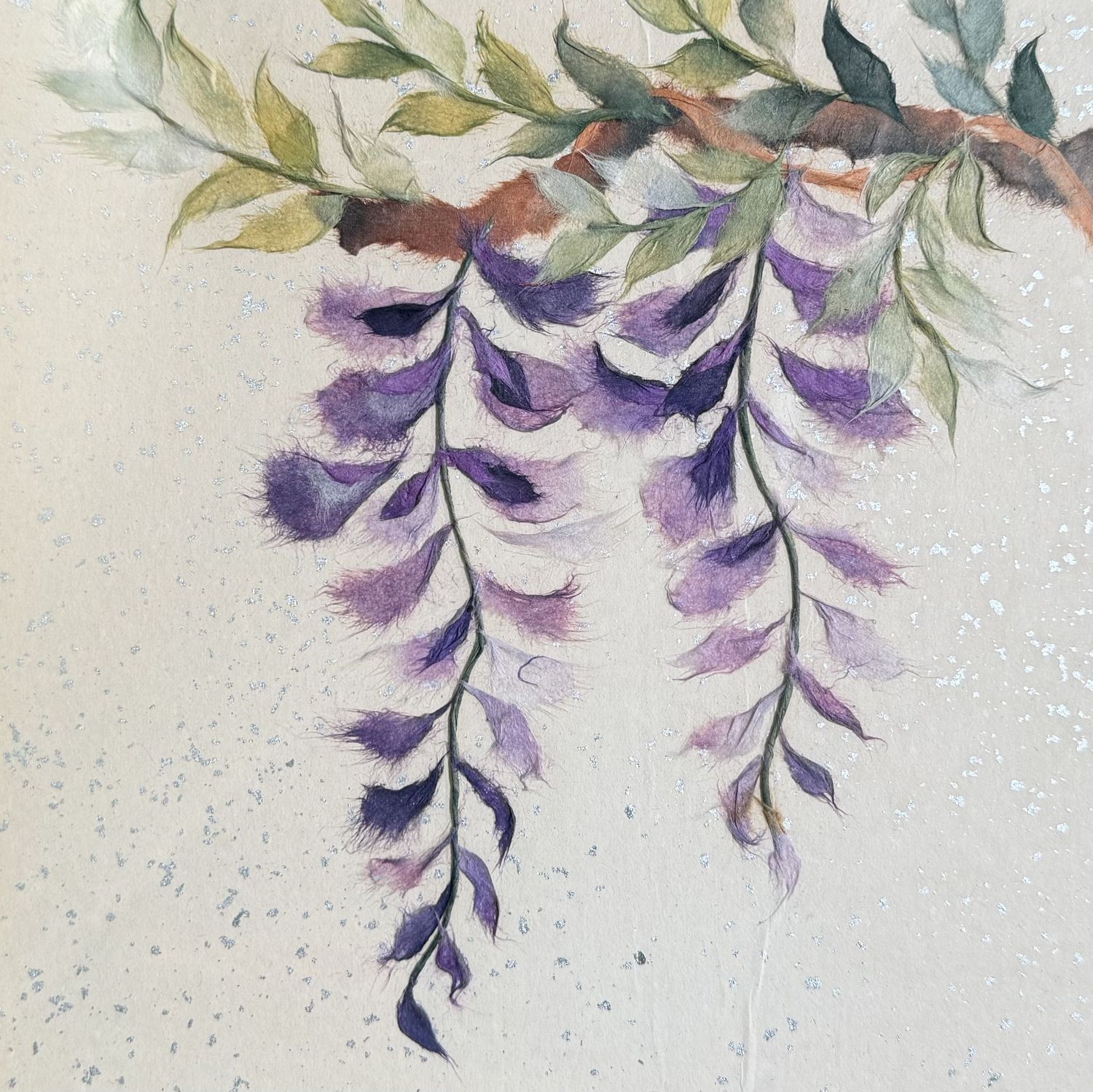 Vintage Japanse Washi Chigiri-e ‘Fuji’, 1983