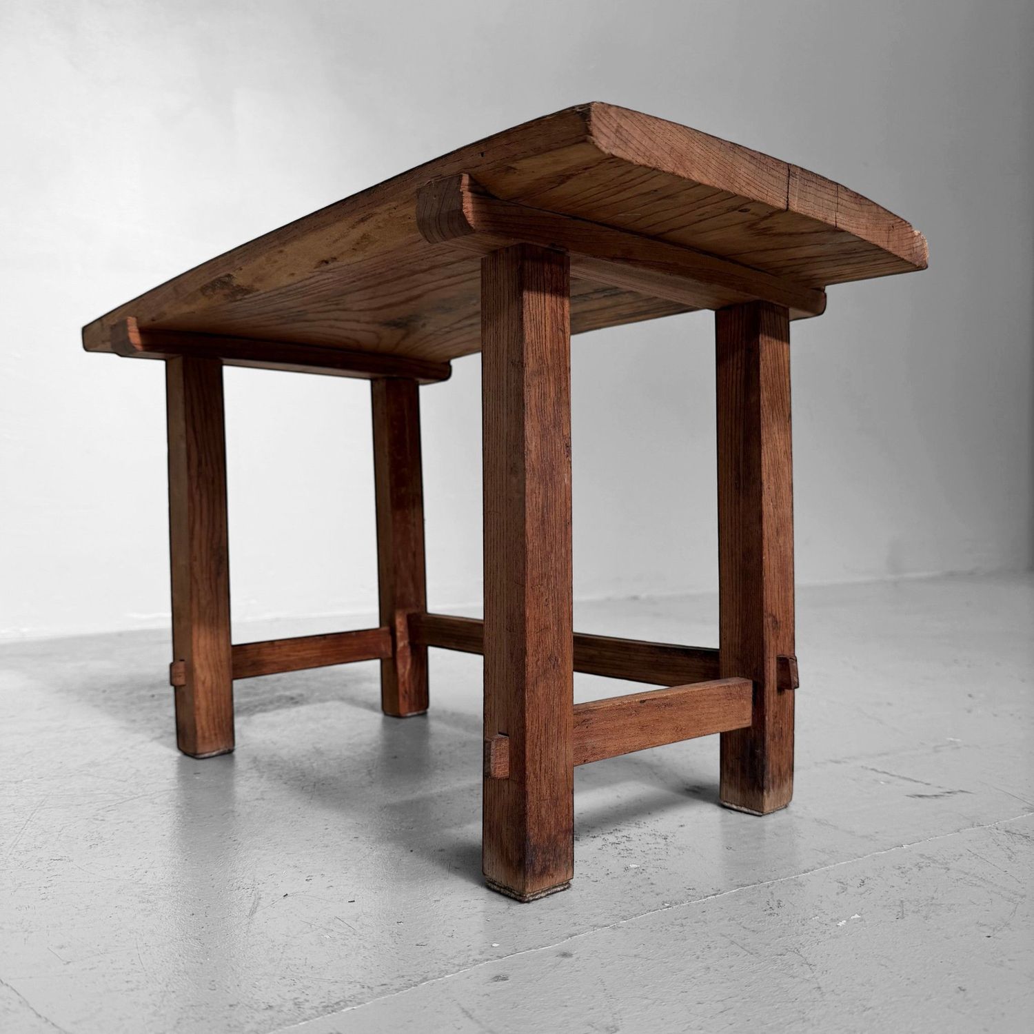 Antieke Japanse Lage Houten Tafel, Meiji-inscriptie 1897
