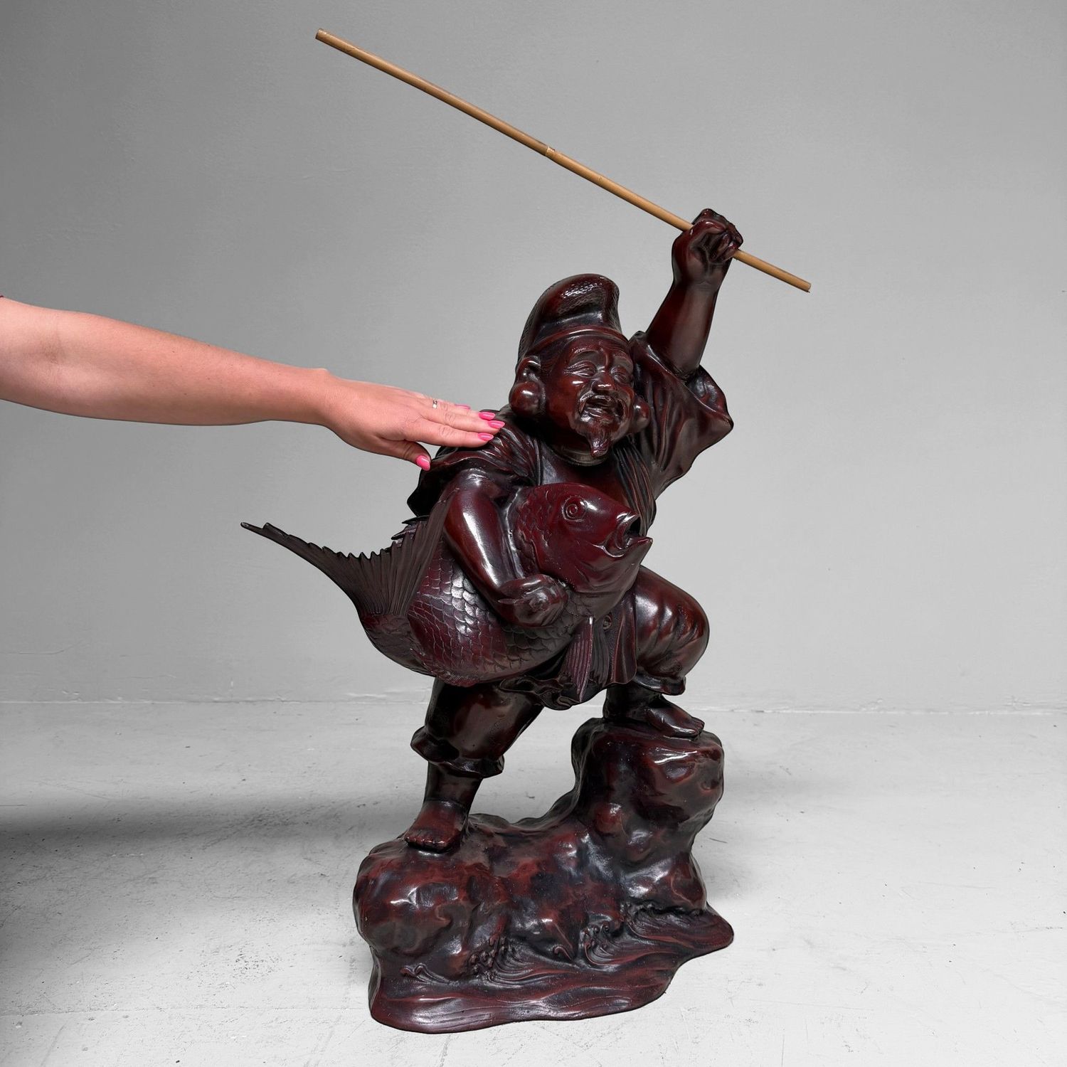 Large Japanese Ebisu Statue, Luck & Prosperity, 1950–1970