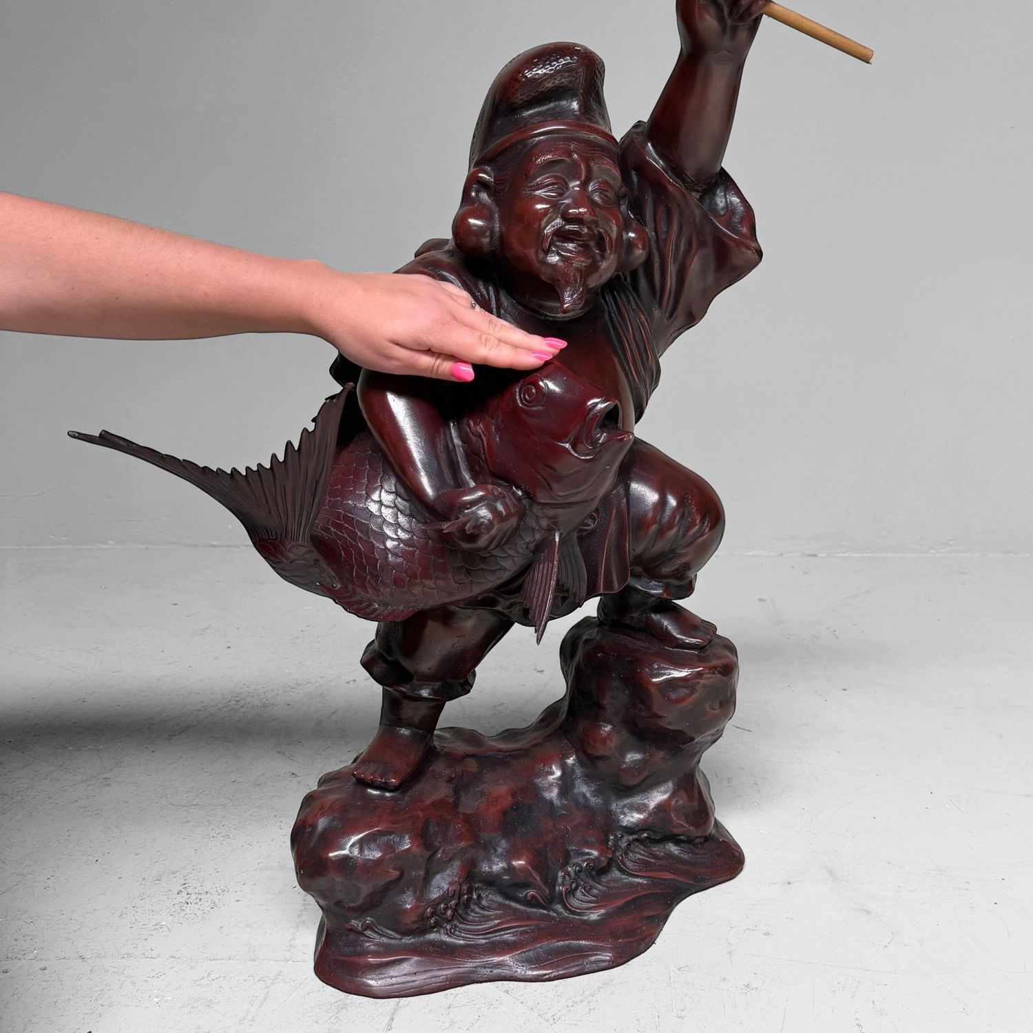Large Japanese Ebisu Statue, Luck & Prosperity, 1950–1970