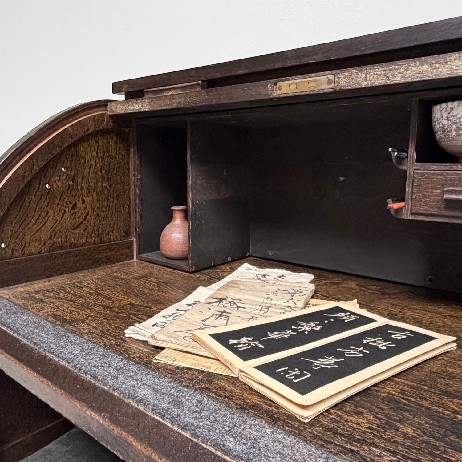Japanese Seated Writing Desk / Shosai-zukue with Tambour Door, 1920–1930