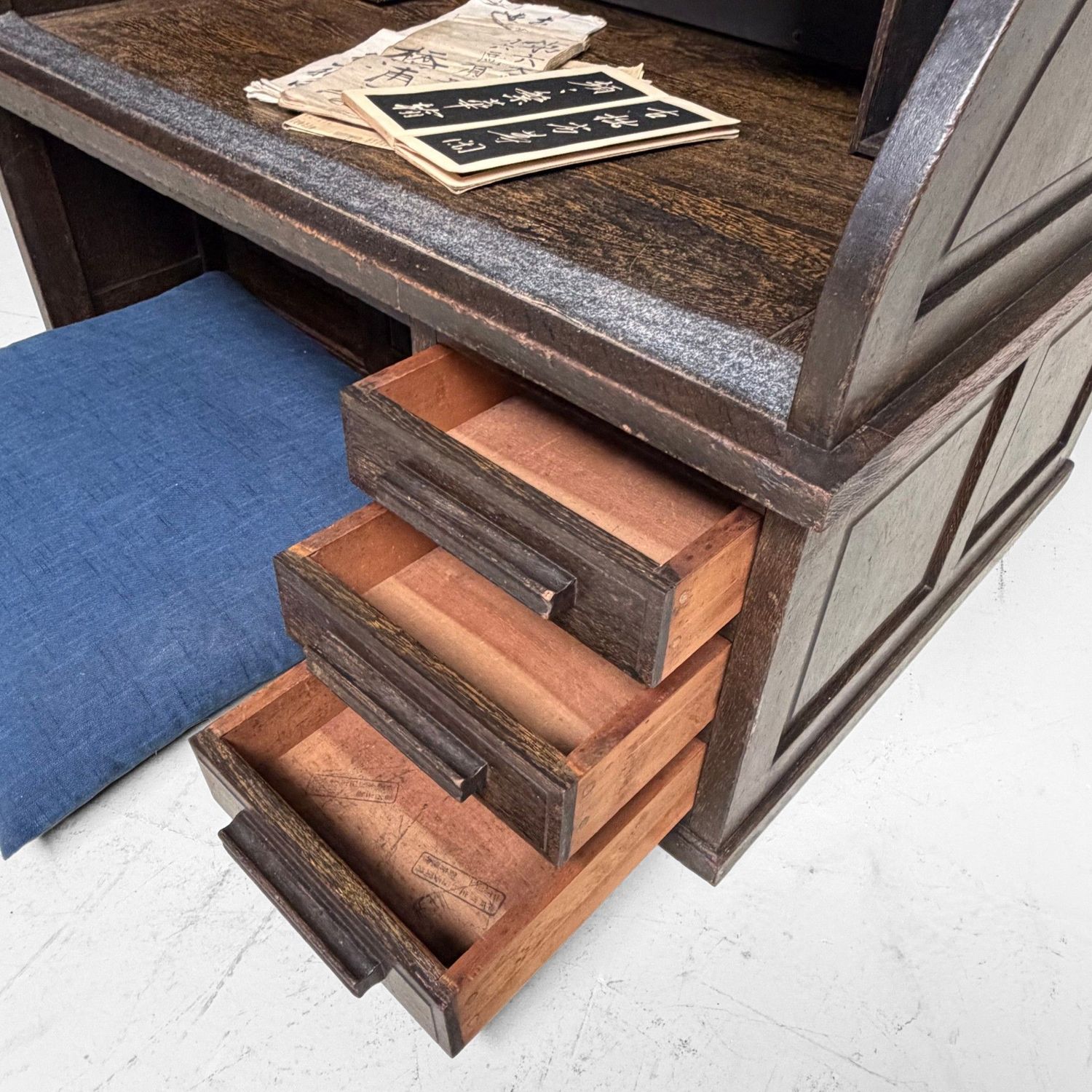 Japanese Seated Writing Desk / Shosai-zukue with Tambour Door, 1920–1930
