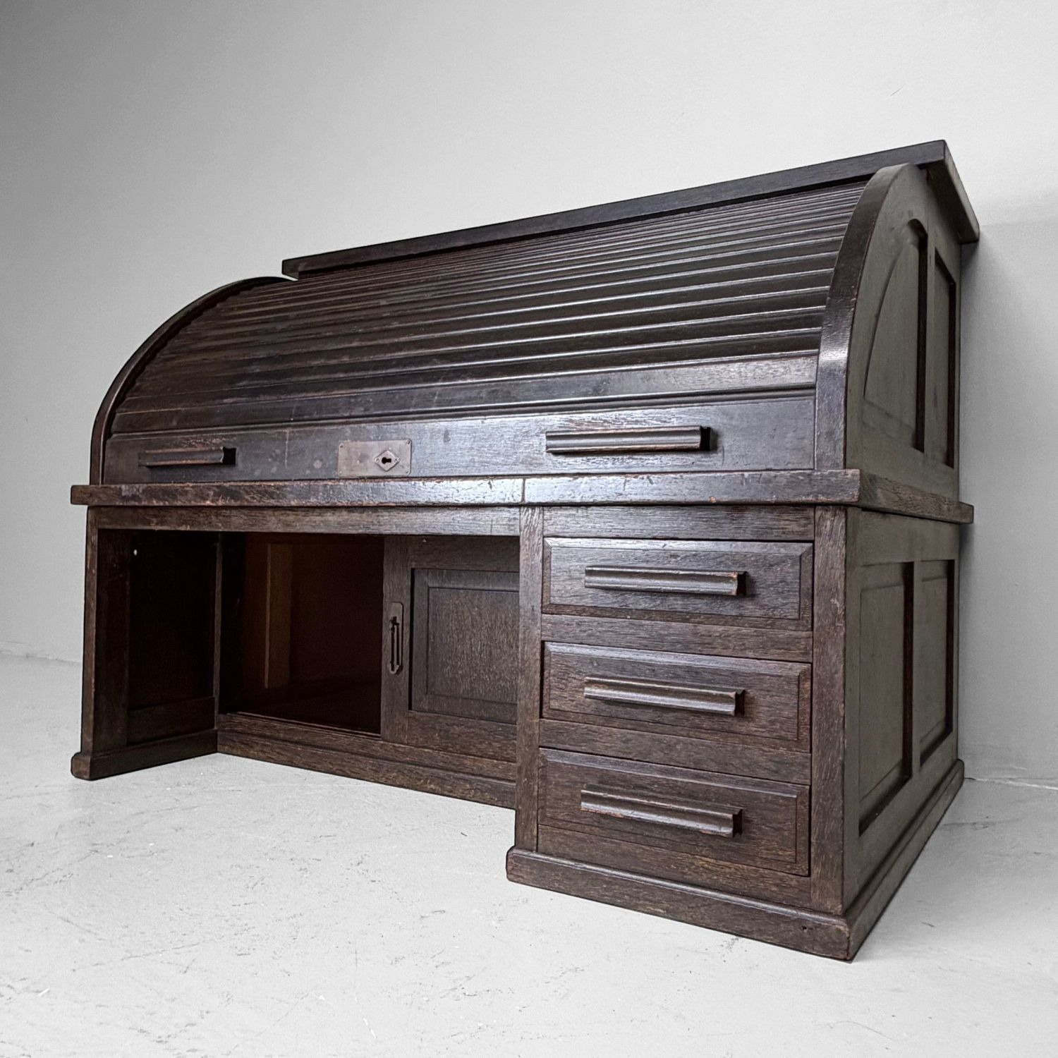Japanese Seated Writing Desk / Shosai-zukue with Tambour Door, 1920–1930