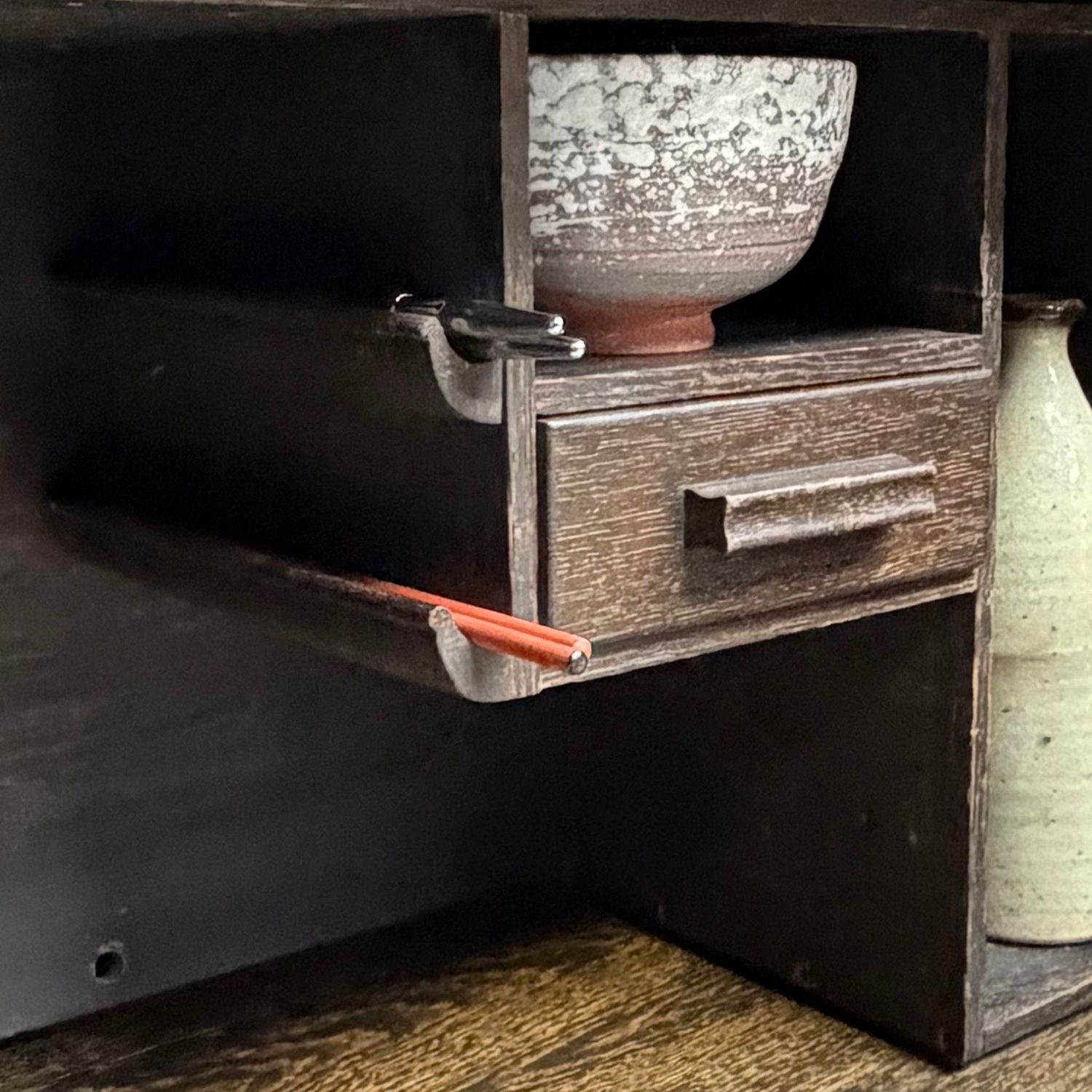 Japanese Seated Writing Desk / Shosai-zukue with Tambour Door, 1920–1930