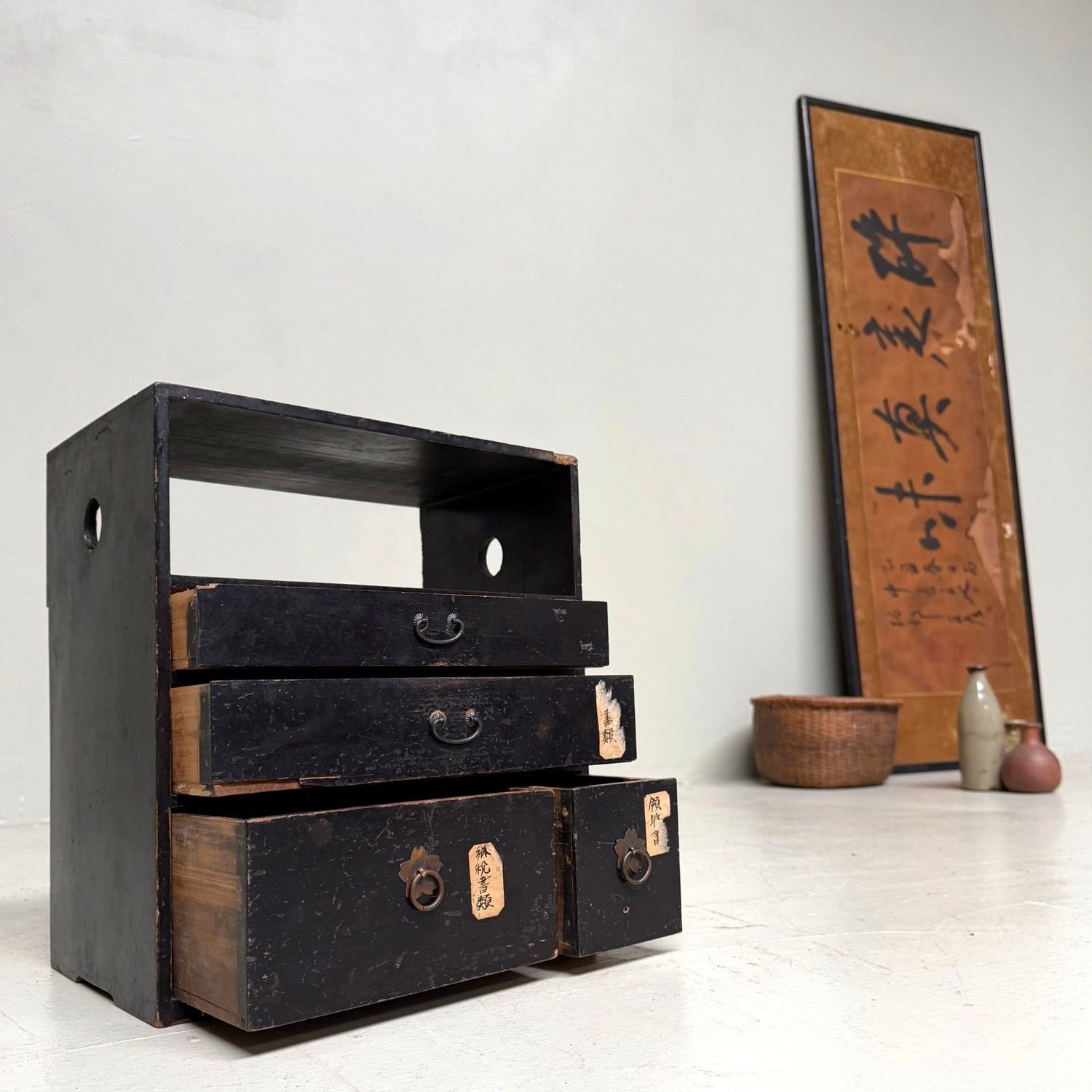 Antique Japanese Desk Cabinet for Documents, 1920–1930