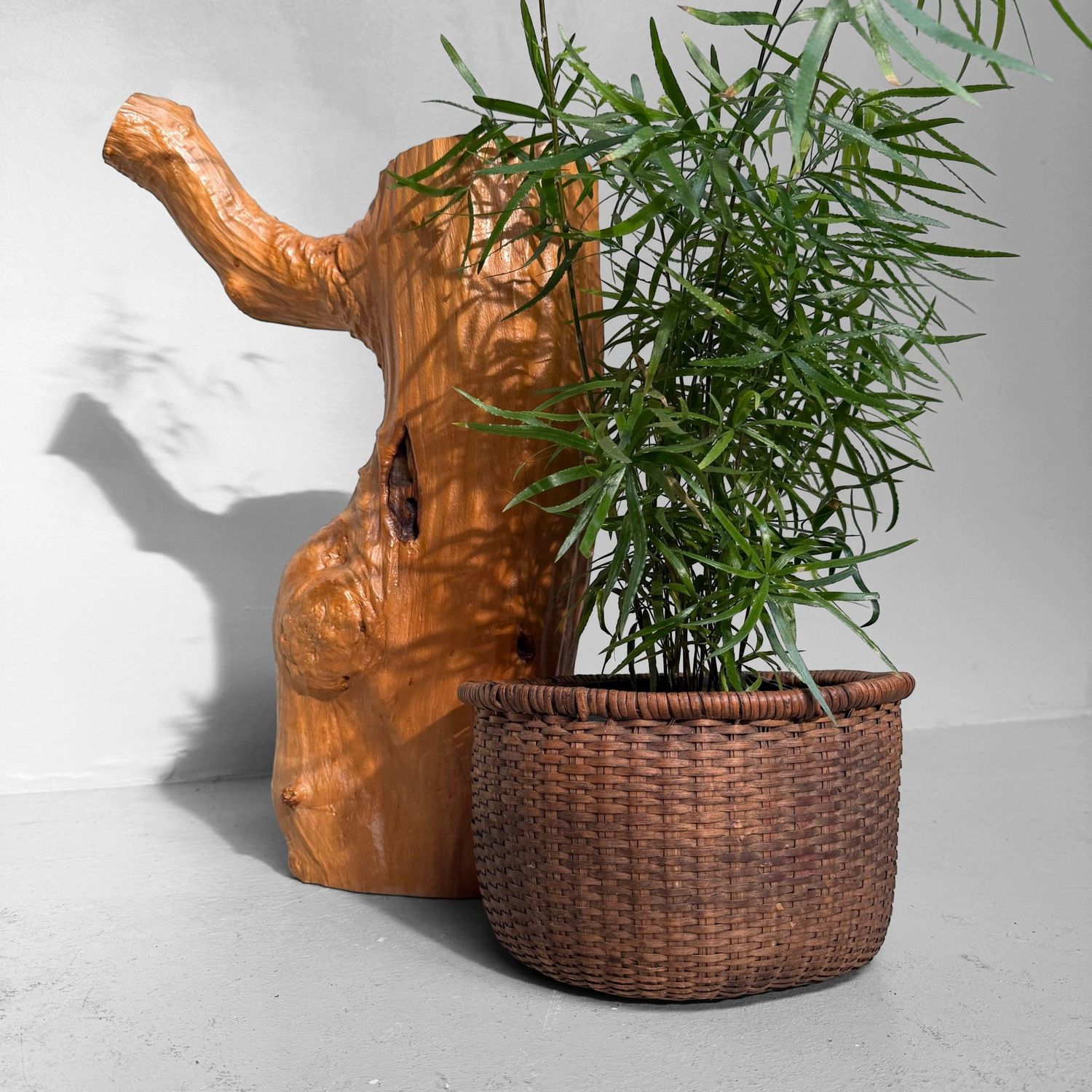 Vintage Japanese Shizenboku Ikebana Object, Wooden Decoration, 1960s