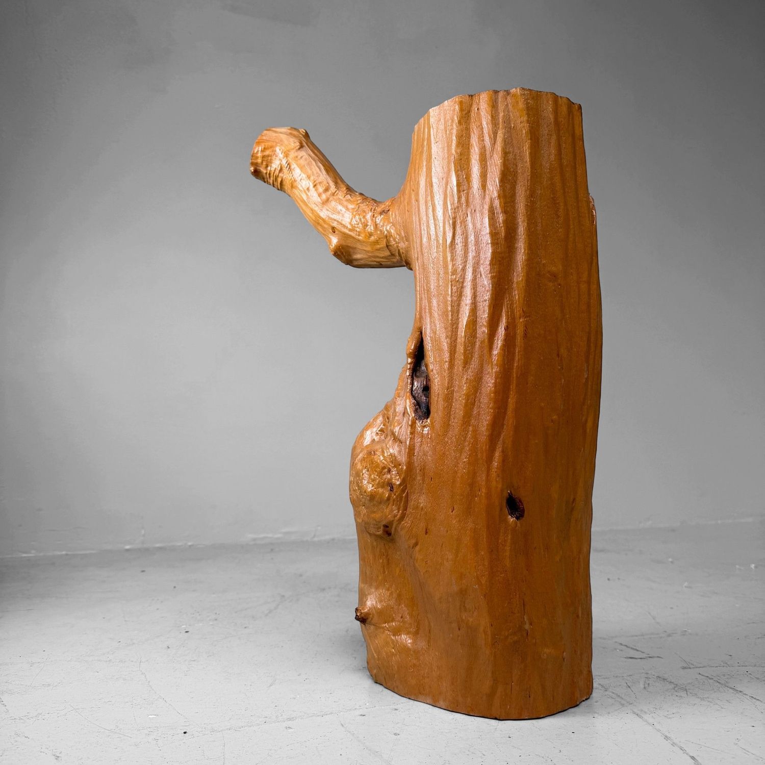 Vintage Japanese Shizenboku Ikebana Object, Wooden Decoration, 1960s