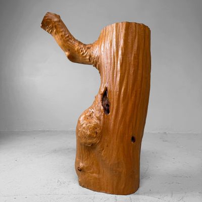 Vintage Japanese Shizenboku Ikebana Object, Wooden Decoration, 1960s