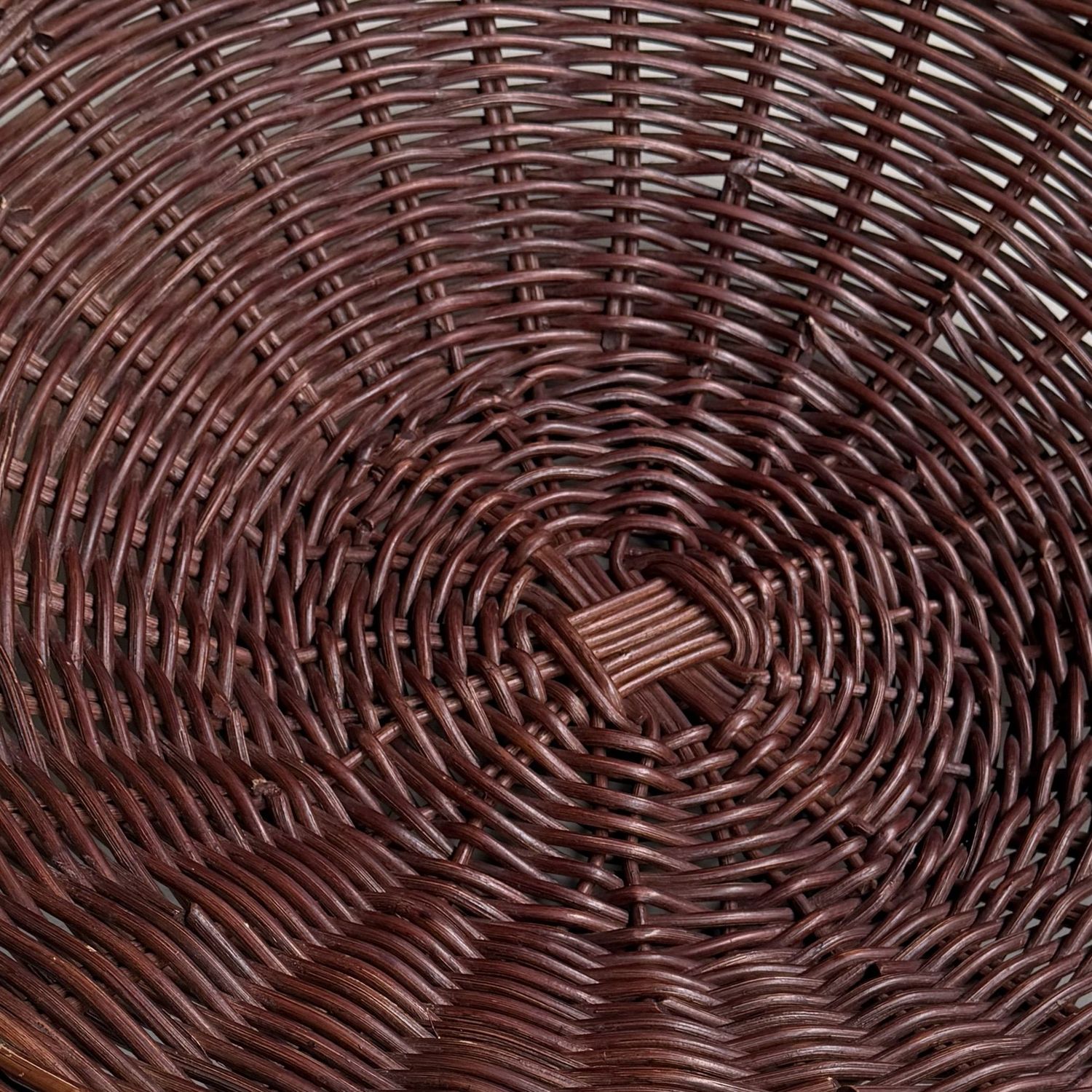 Large Japanese Handwoven Rattan Basket Bowl, 1960–1970s