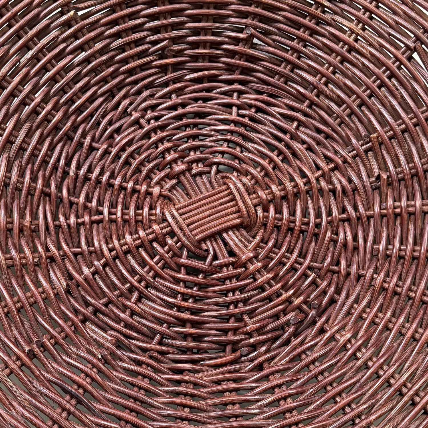 Large Japanese Handwoven Rattan Basket Bowl, 1960–1970s