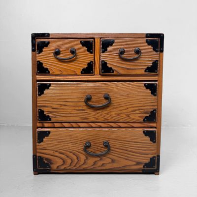 Vintage Japans Houten Juwelenkastje met Vier Lades, 1970s Vintage Japans Houten Juwelenkastje met Vier Lades, 1970s