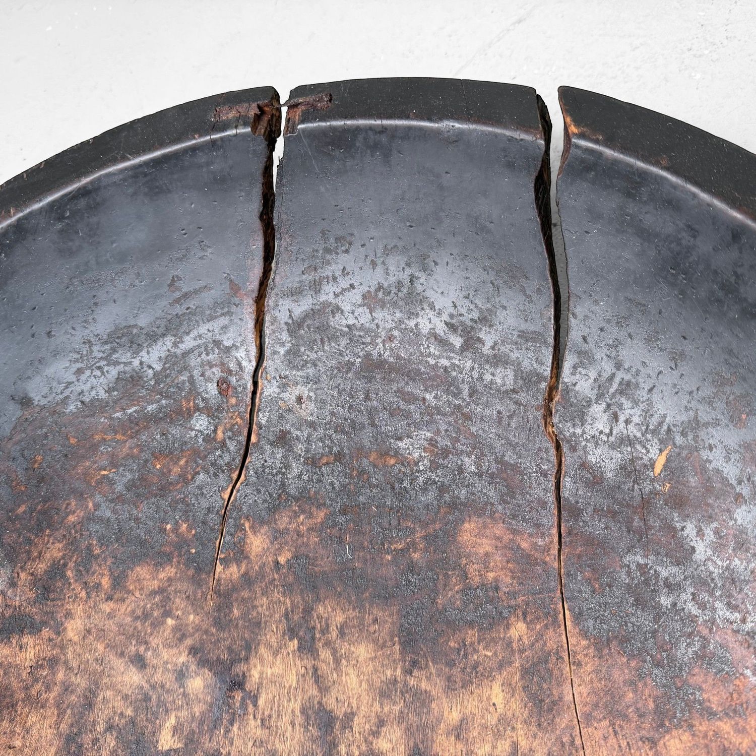 Antique Japanese Wooden Kibachi Bowl, 1900s