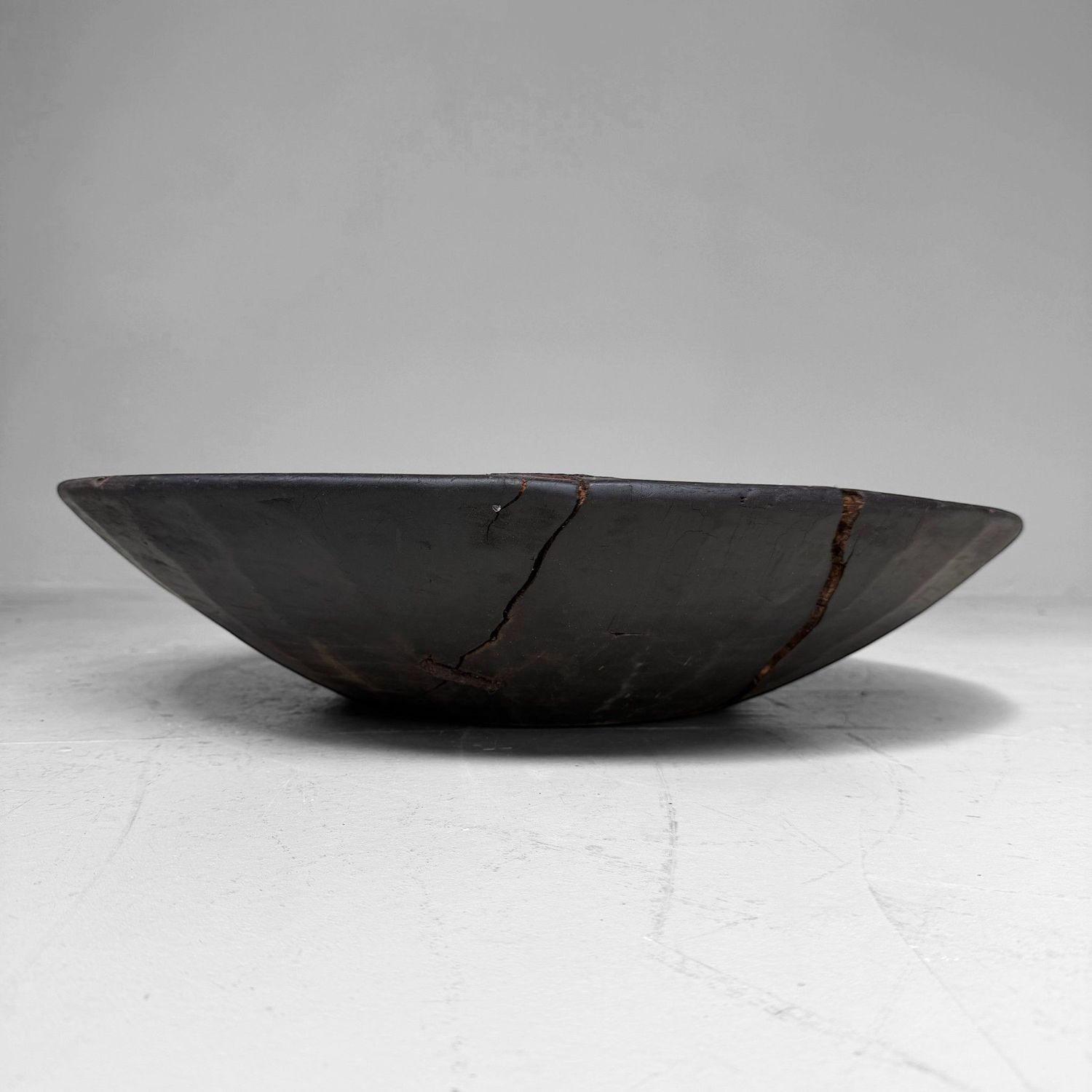 Antique Japanese Wooden Kibachi Bowl, 1900s