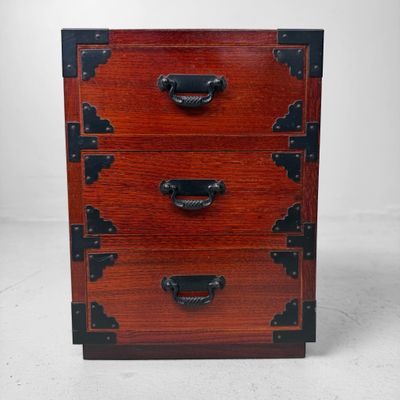 Vintage Japanese Mini-Tansu Cabinet with Three Drawers, 1980s