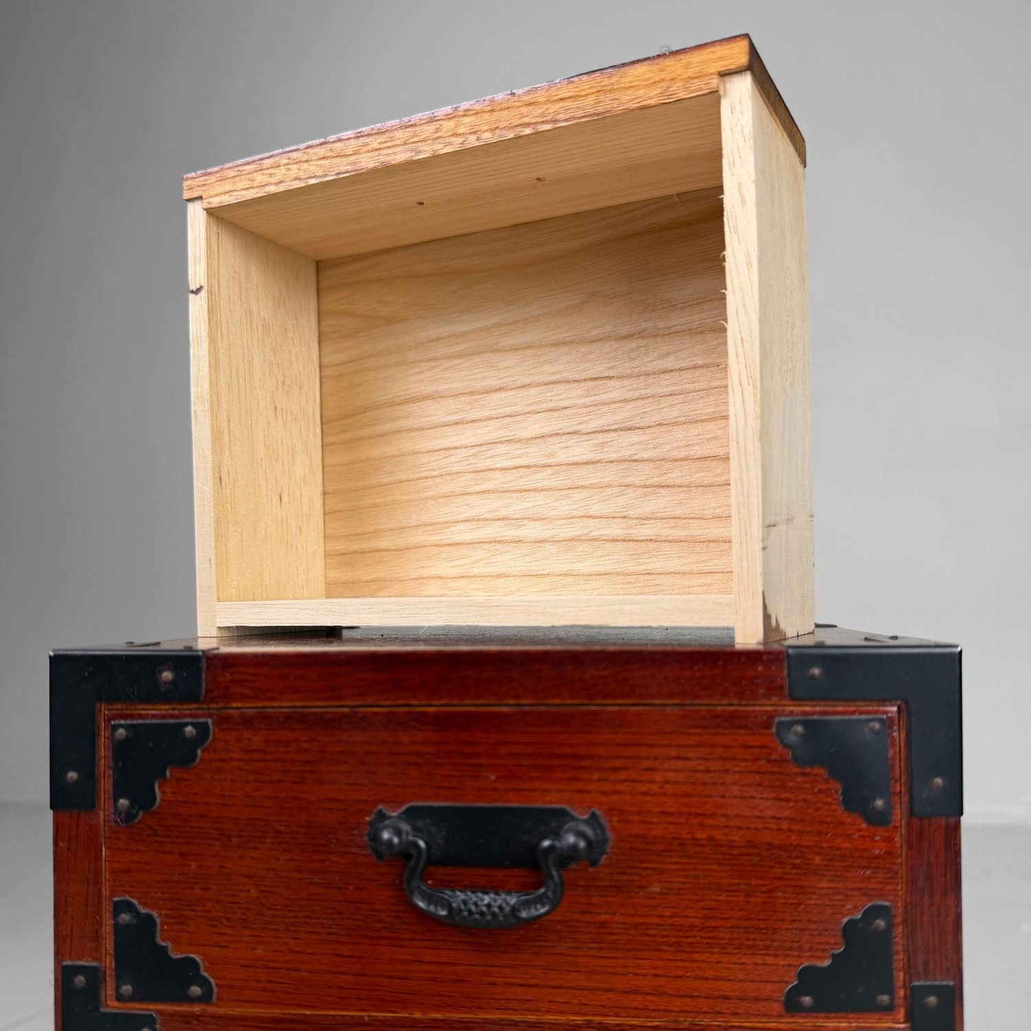 Vintage Japanese Mini-Tansu Cabinet with Three Drawers, 1980s