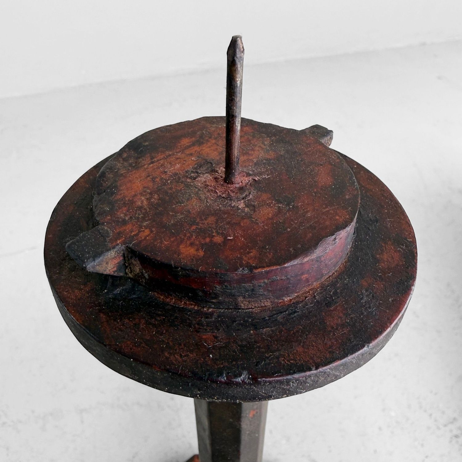 Antique Japanese Wooden Shokudai Candle Stand, c. 1870