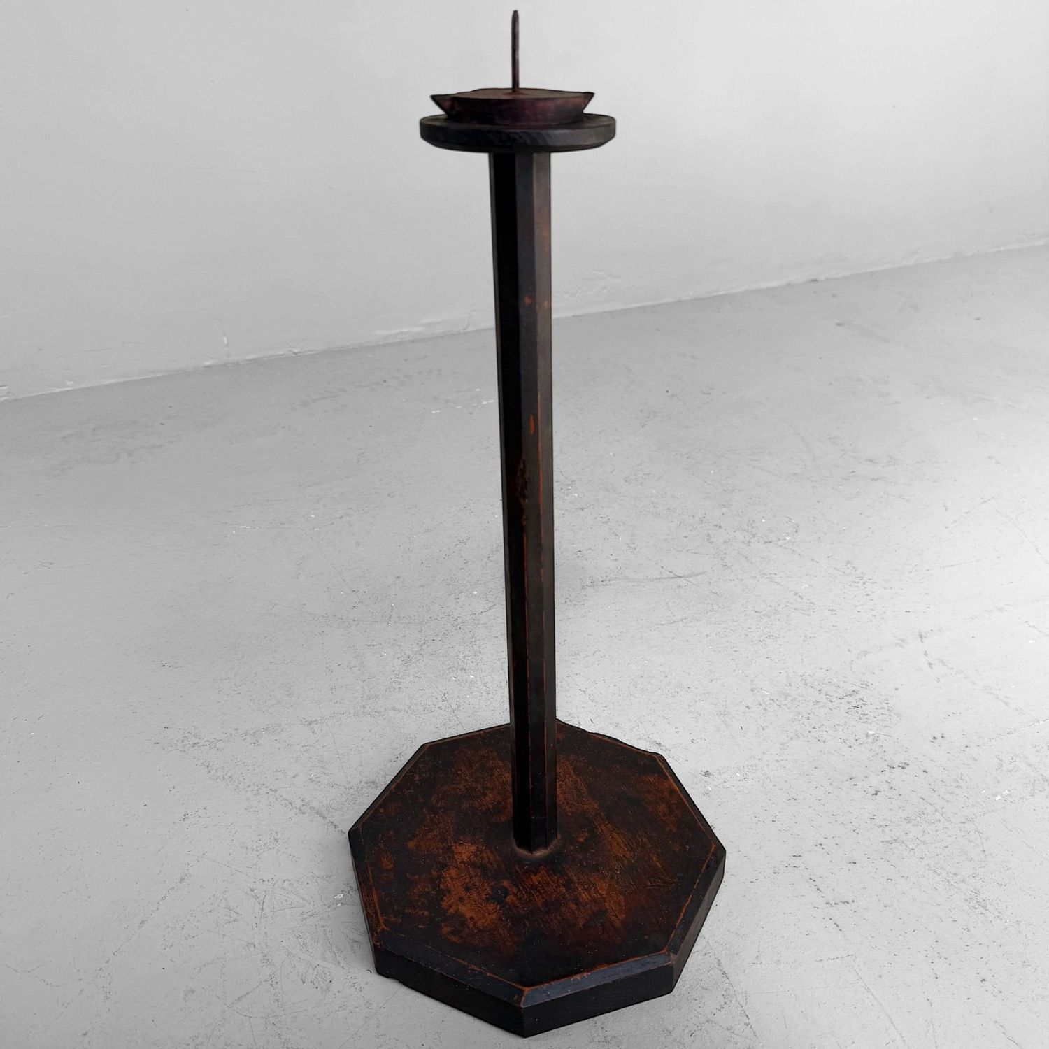 Antique Japanese Wooden Shokudai Candle Stand, c. 1870