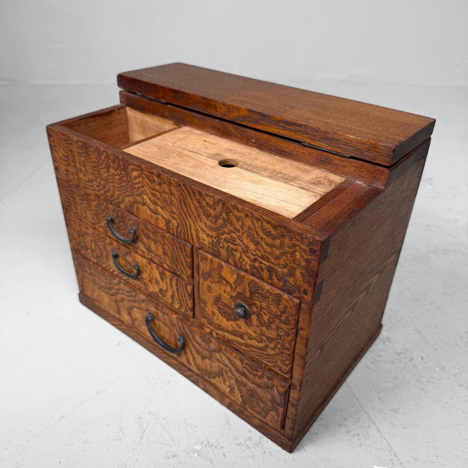 Antique Japanese Haribako Sewing Box, 1920s