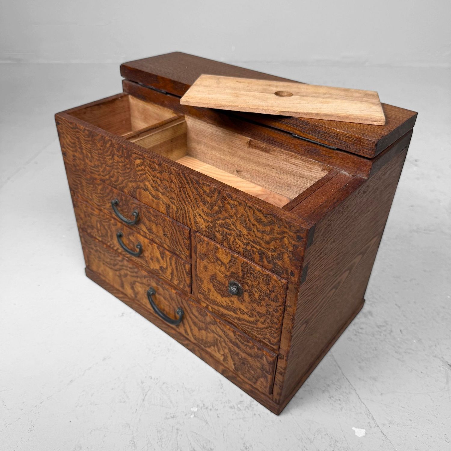 Antique Japanese Haribako Sewing Box, 1920s