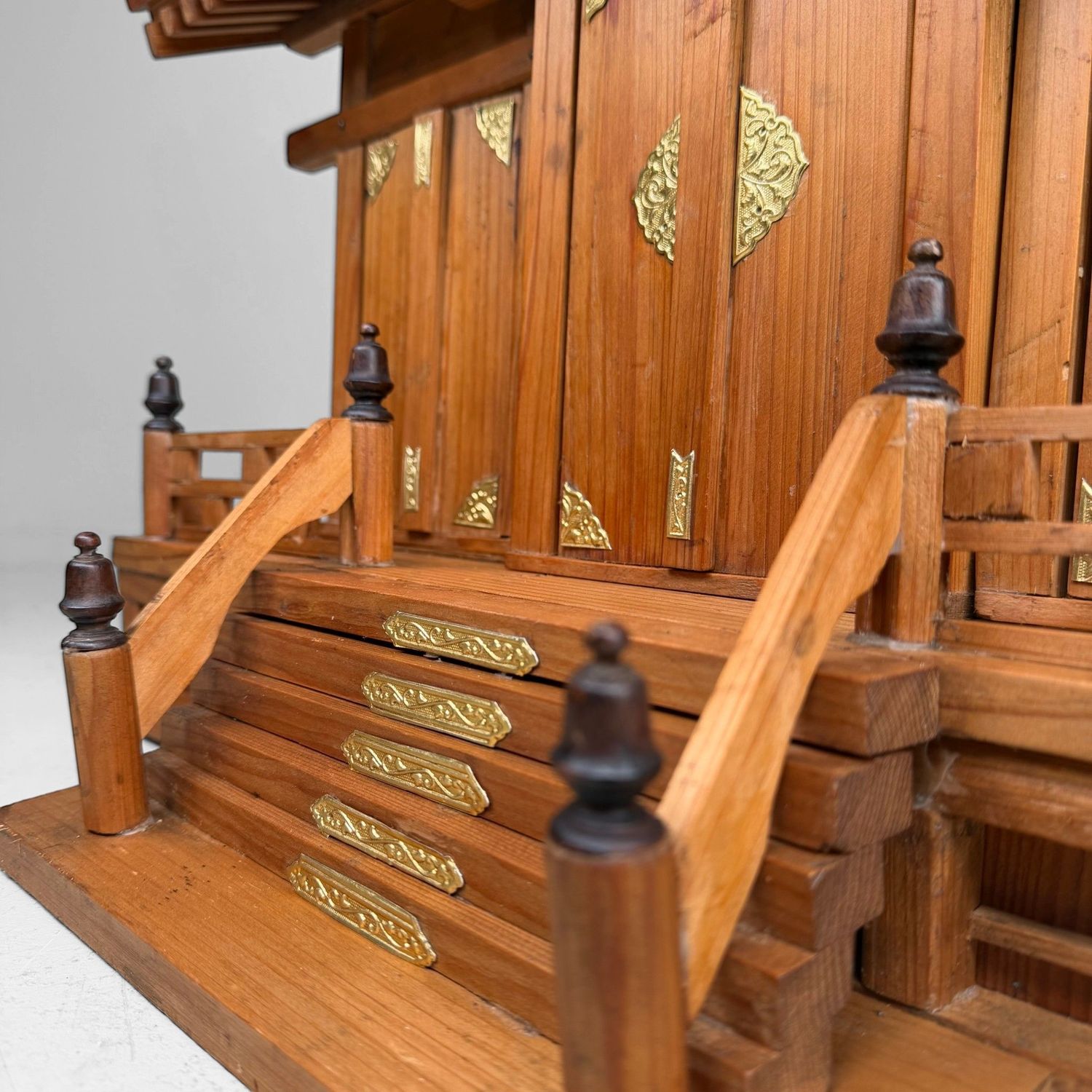 Japanse Kamidana Sanja-miya Thuisschrijn, Houten Tempel, 1980s