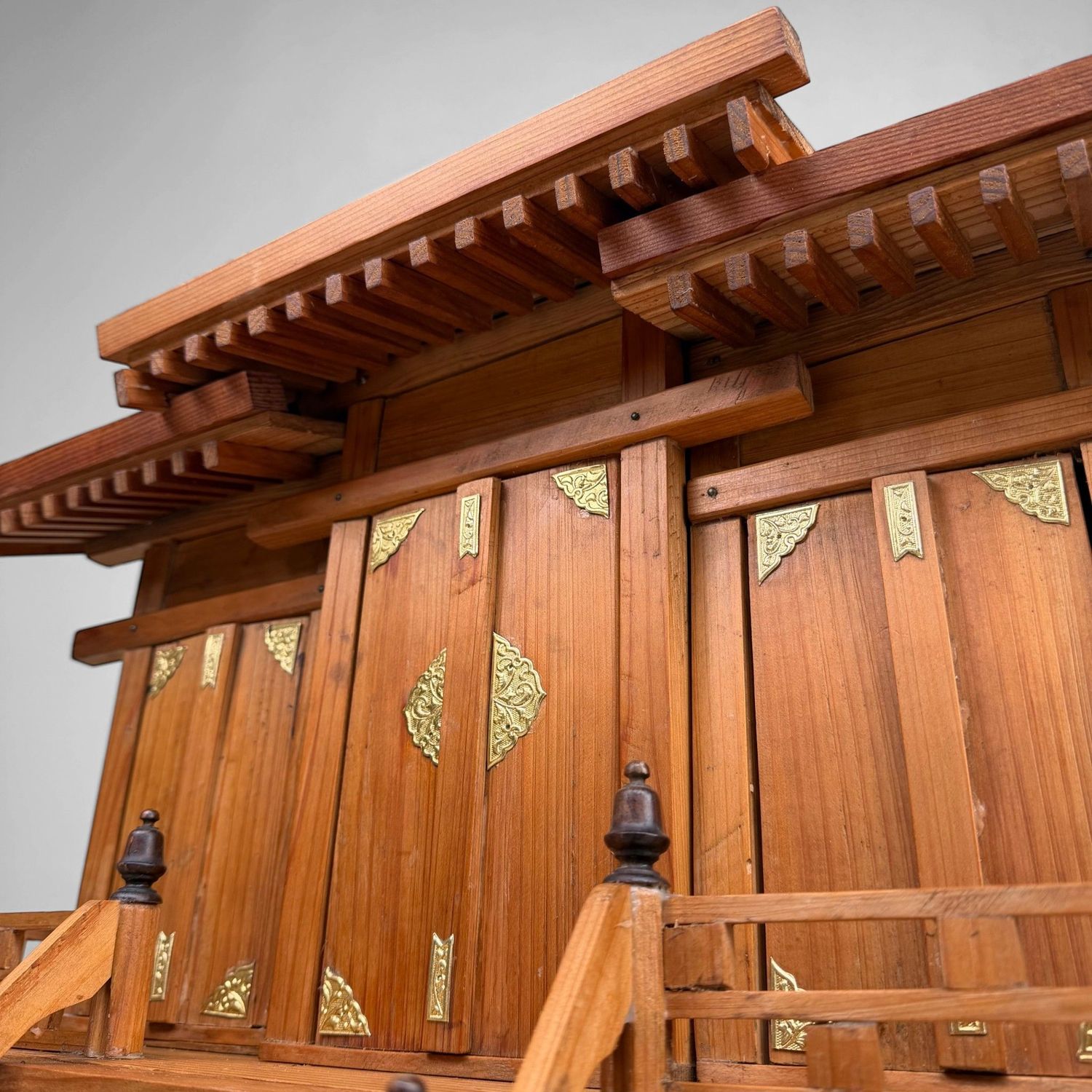 Japanse Kamidana Sanja-miya Thuisschrijn, Houten Tempel, 1980s