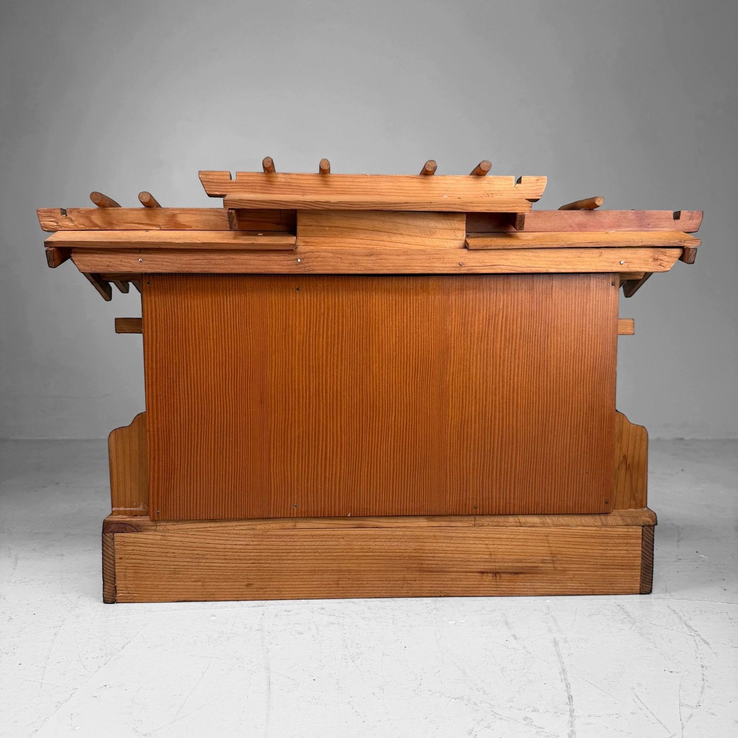 Japanse Kamidana Sanja-miya Thuisschrijn, Houten Tempel, 1980s
