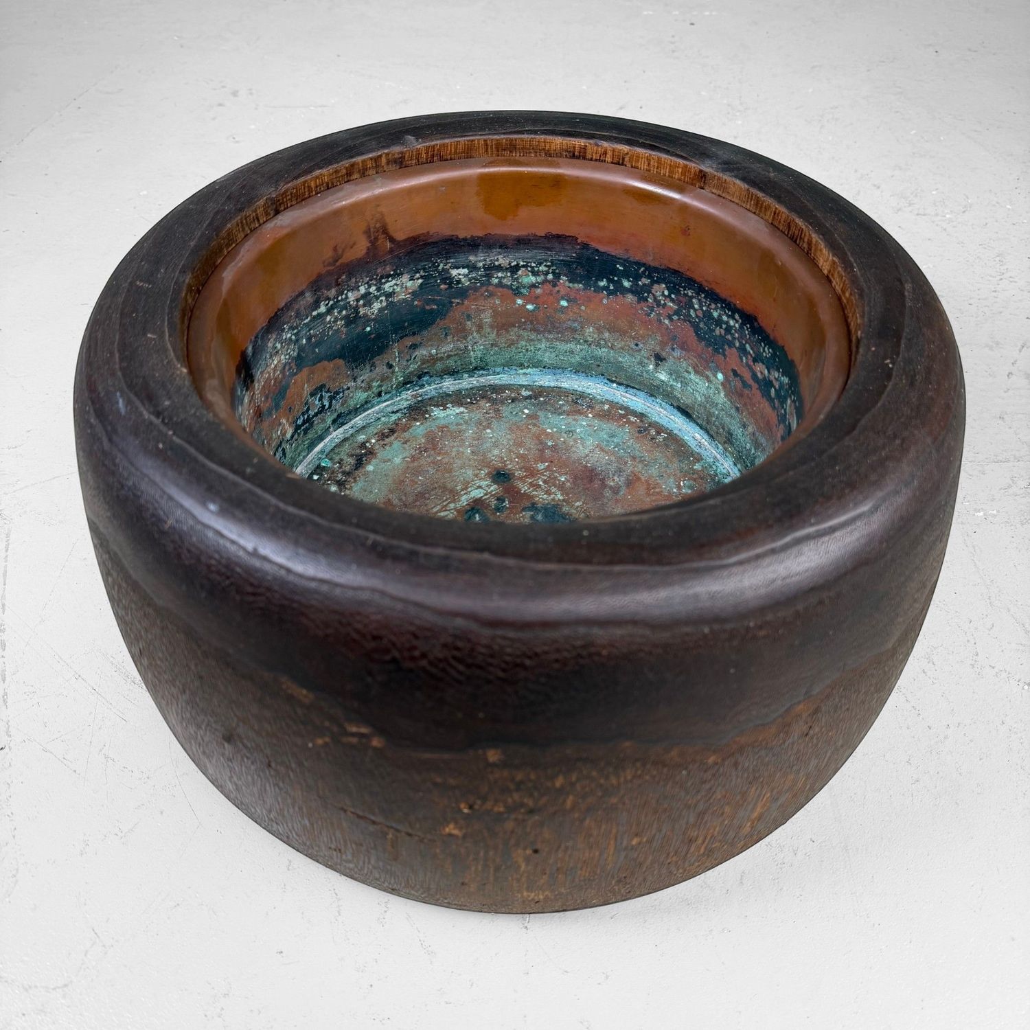 Japanse Houten Hibachi Vuurpot / Planthouder, 1930s