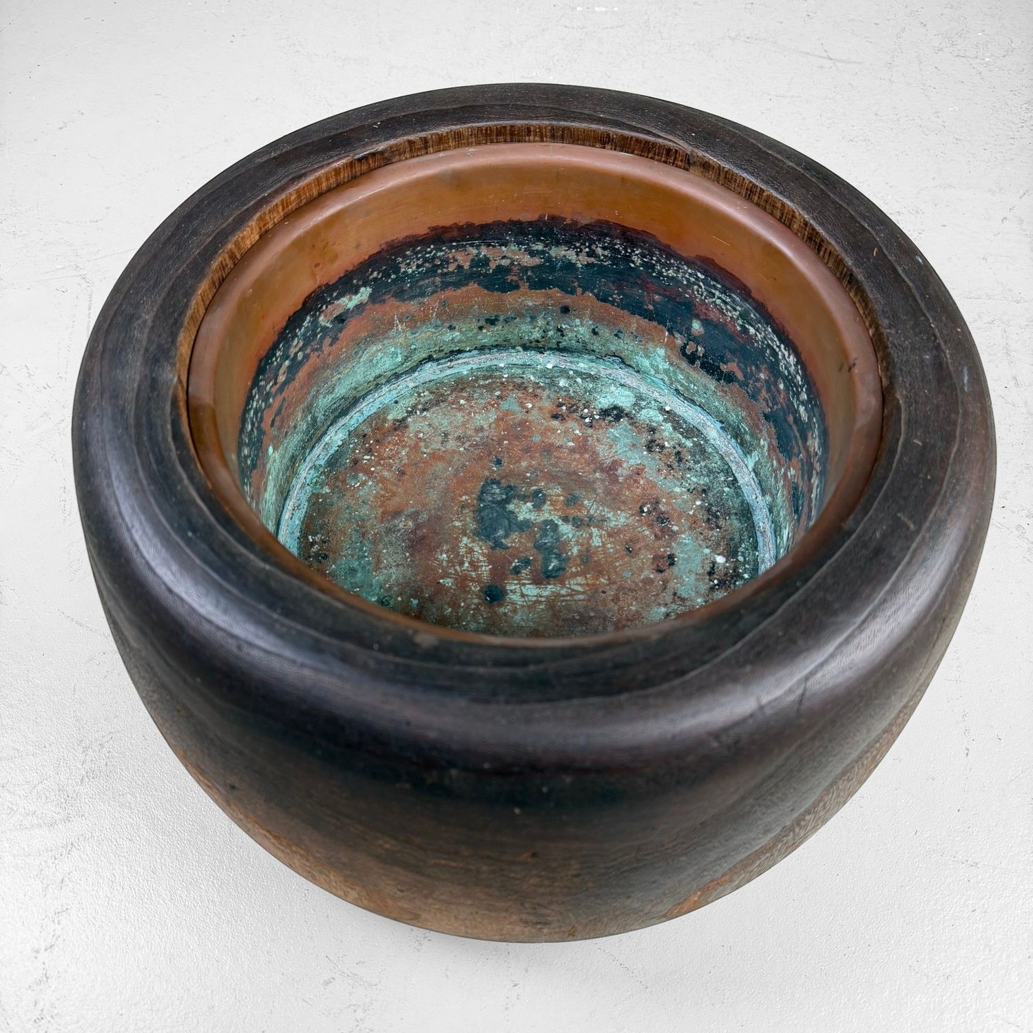 Japanse Houten Hibachi Vuurpot / Planthouder, 1930s