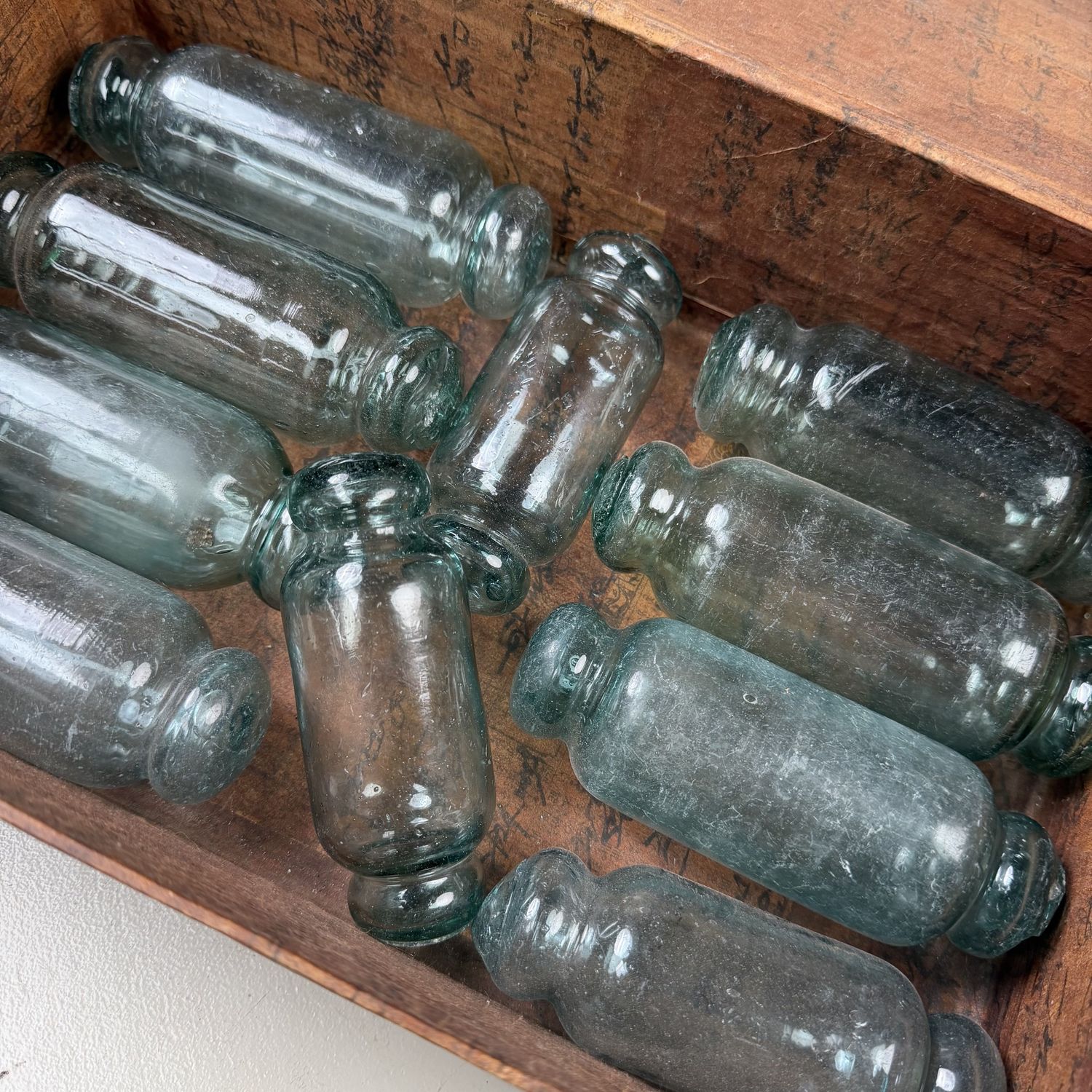 Set Antieke ​Japanse Garasu-Uki Glazen Visdrijvers, Hokkaido, 1930s