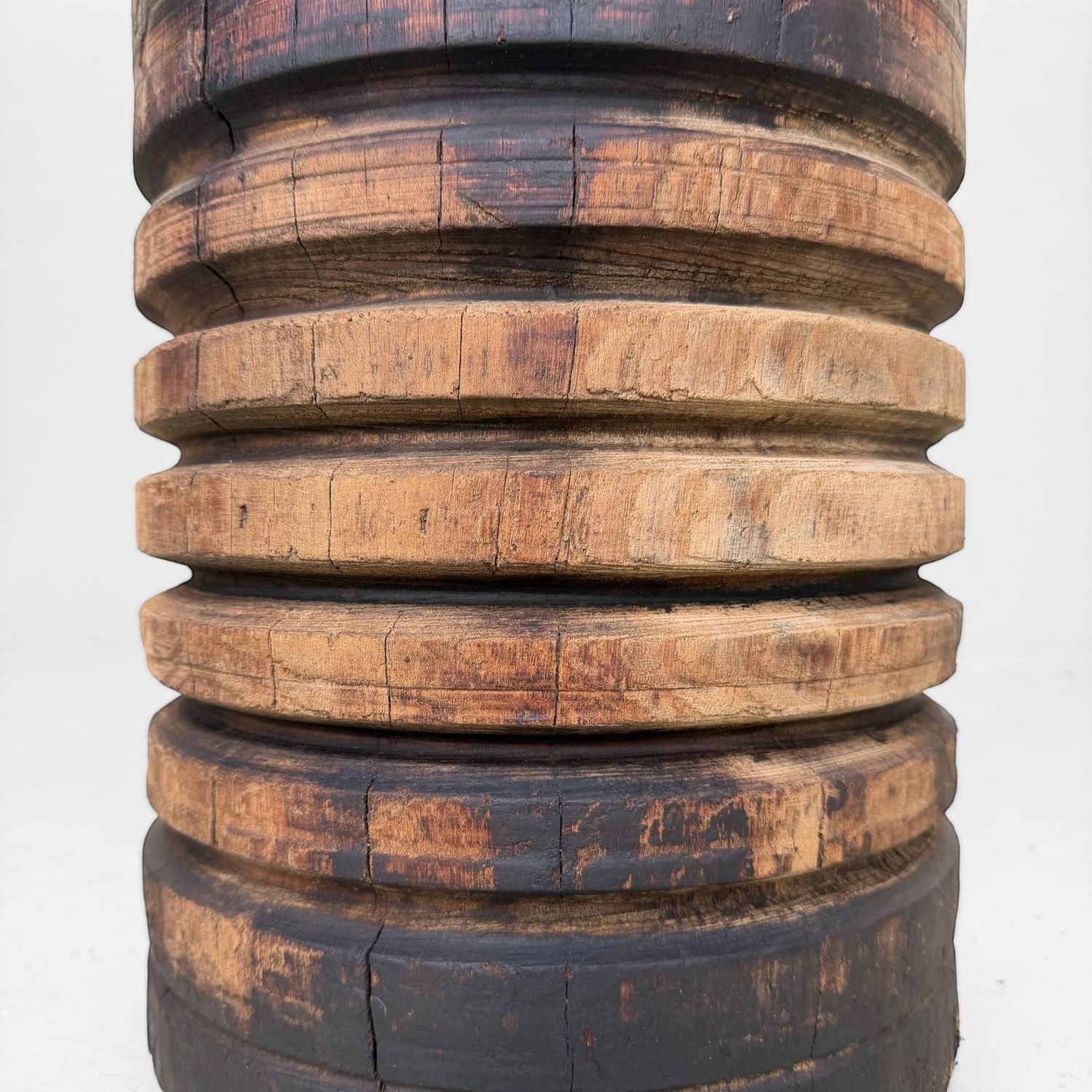 Japans Industrieel Katrolelement, Houten Interieurobject, 1930–1950