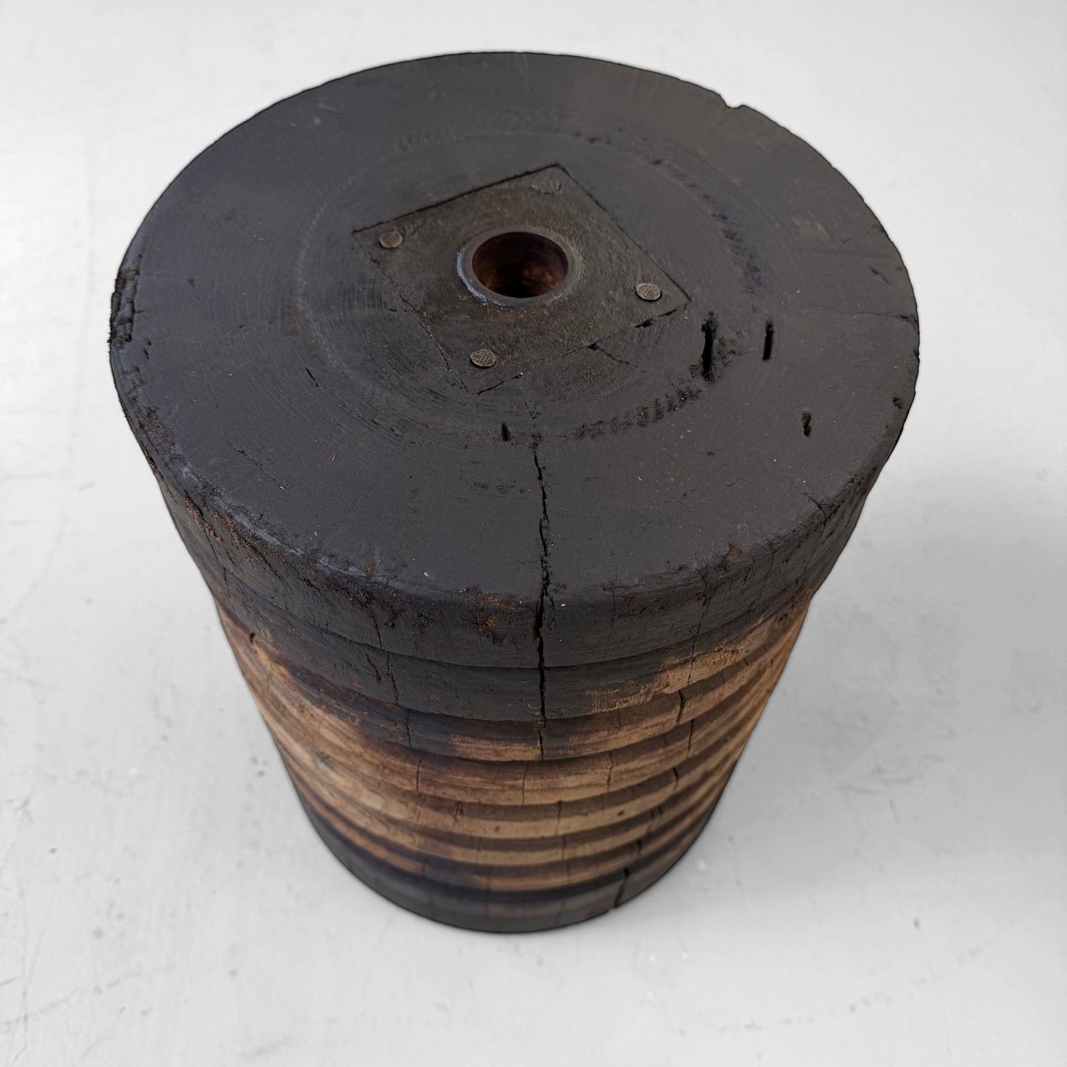 Japans Industrieel Katrolelement, Houten Interieurobject, 1930–1950