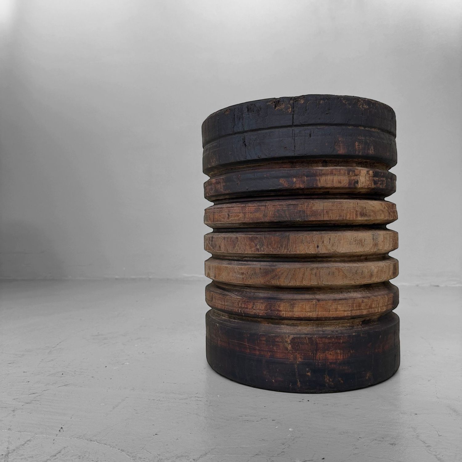 Japanese Industrial Pulley Element, Wooden Interior Object, 1930–1950