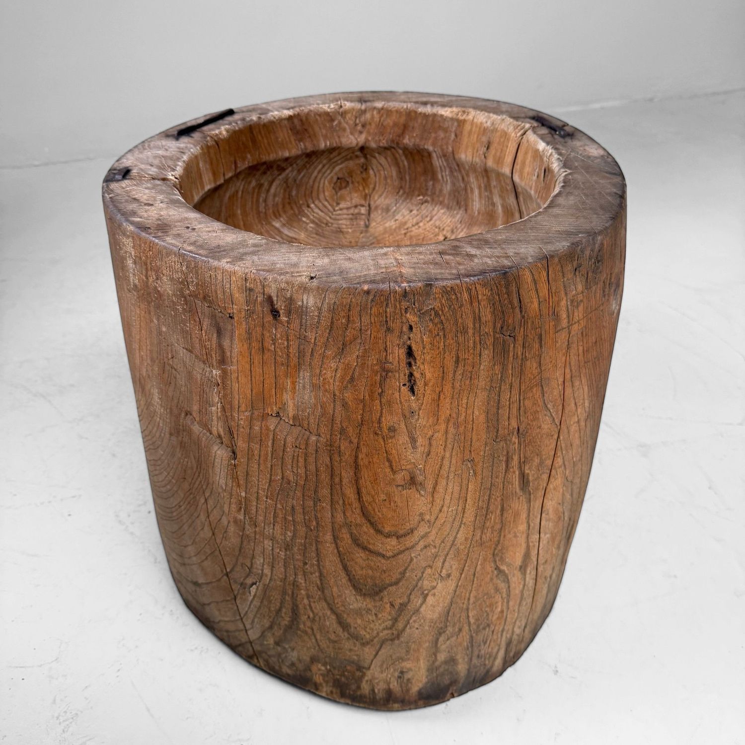 Japanese Wooden Usu Rice Mortar as Interior Object, c. 1920–1940