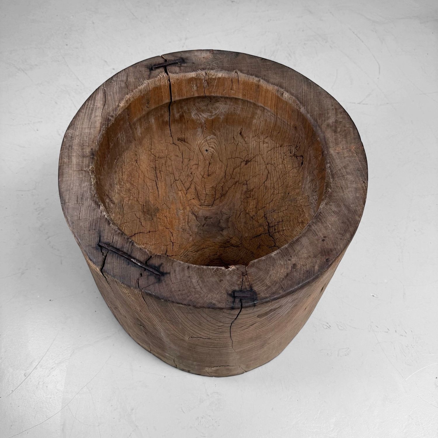 Japanse Houten Usu Rijstvijzel, Interieurobject, ca. 1920–1940.