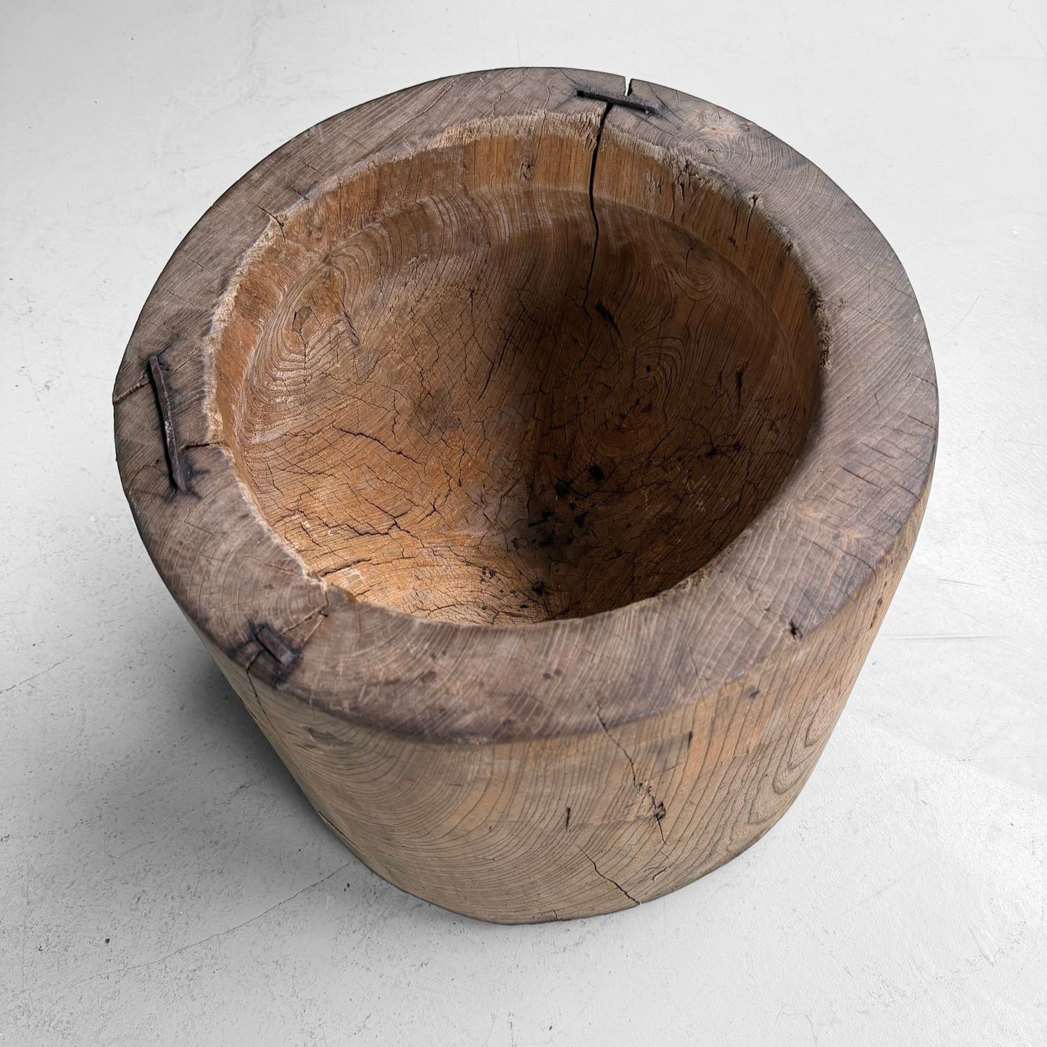Japanse Houten Usu Rijstvijzel, Interieurobject, ca. 1920–1940.