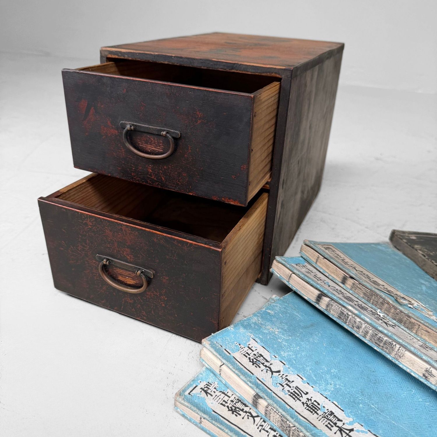 Japanese Small Drawer Cabinet with Calligraphy, c. 1910–1920