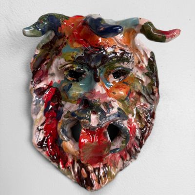 Apotropaic Ceramic Mask, Gennaro Condurso, Seminara, Italy