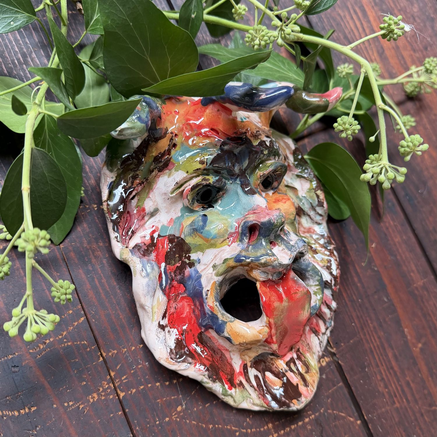 Apotropaic Ceramic Mask, Gennaro Condurso, Seminara, Italy