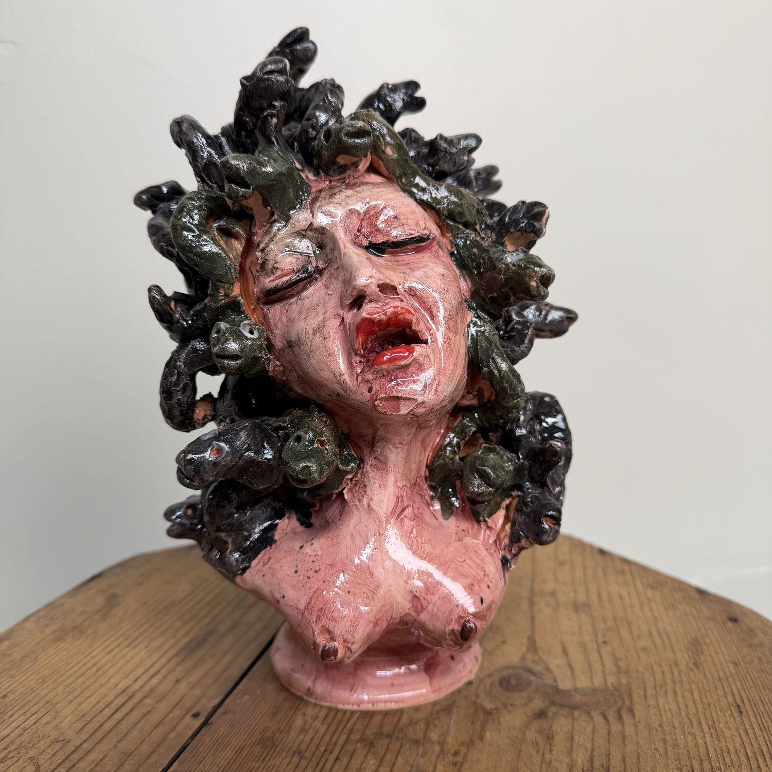 Unieke Keramieken Medusa Buste, Gennaro Condurso, Italy