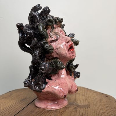 Unique Ceramic Medusa Bust, Gennaro Condurso, Italy Unique Ceramic Medusa Bust, Gennaro Condurso, Italy
