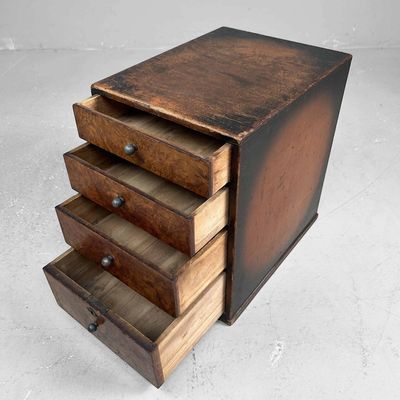 Vintage Japans Ladenkastje, Burl Wood, 1950s