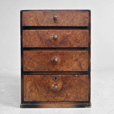 Vintage Japans Ladenkastje, Burl Wood, 1950s